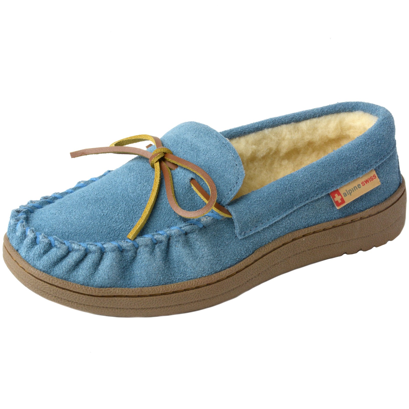 Alpine Swiss Sabine Slip on Shearling Moccasin Slippers Size 9 Blue Women Ladies for sale online eBay